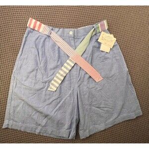 Susan Bristol Shorts Waist-Vintage 90s High Rise Pleated W/Belt-Pockets Sz16
